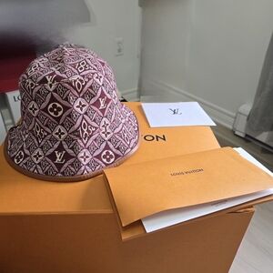 Louis Vuitton Burgundy Monogram Bucket Hat